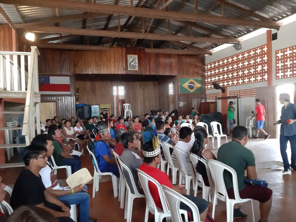 Taller sobre el derecho a la consulta con los apurinos en Tapauá. Crédito: Pedro da Silva Souza, Equipo Madeira do CIMI - Regional Norte I
